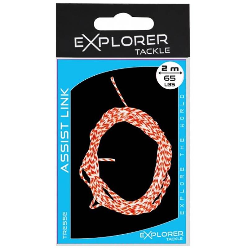 TRESSE POUR ASSIST HOOK EXPLORER TACKLE ASSIST LINK - 2M - Rouge-Blanc - 2 - 65