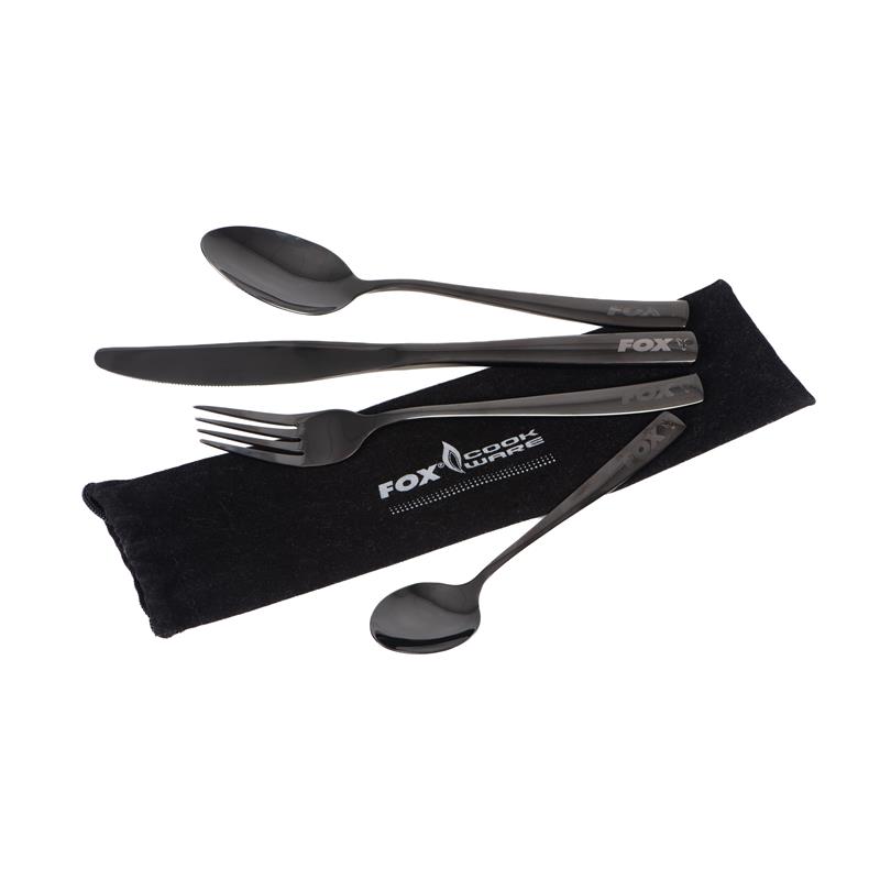 COUVERTS FOX COOKWARE BLACK STAINLESS CUTLERY SET