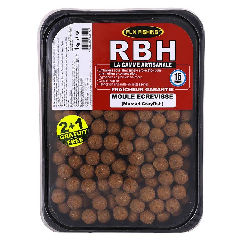 BOUILLETTE FRAICHE CARPE FUN FISHING RBH - 800G - 0.8 - 15 - Moule Ecrevisse