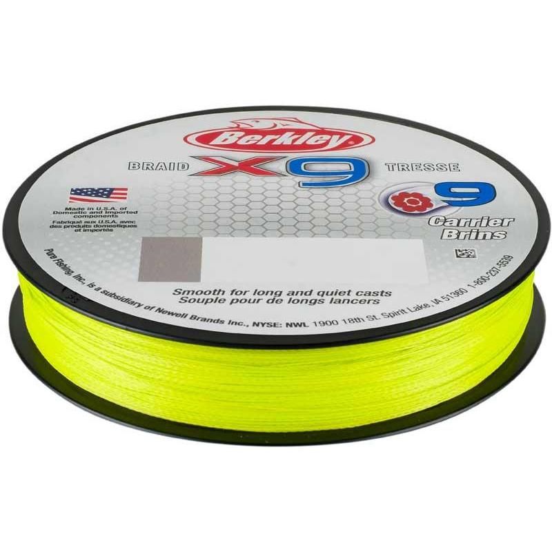 TRESSE BERKLEY X9 BRAID FLURO VERT - 150M - Vert - 6/100 - 6.4 - 150