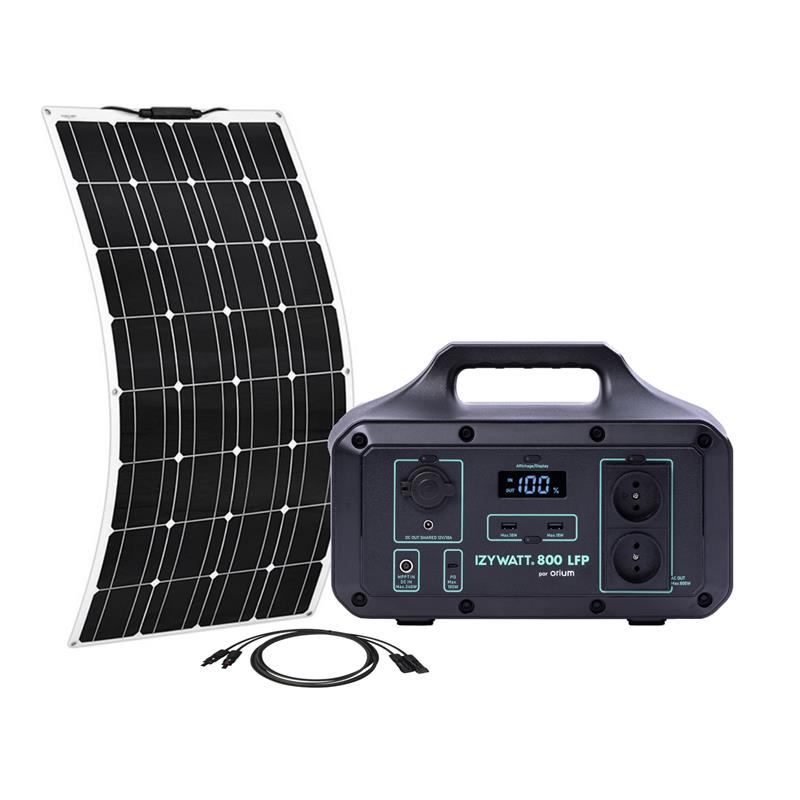 PACK GÉNÉRATEUR SOLAIRE ORIUM IZYWATT 800 ET PANNEAU SOLAIRE SOUPLE 100W - 1.95 - 1190 x 540 x 3