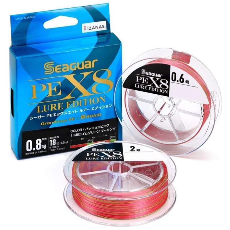TRESSE SEAGUAR PE X8 LURE EDITION - 150M - Passion - 12.8/100 - 6.4 - 150 - 14 - 0.6