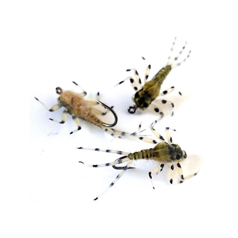 MOUCHE SEMPE NYMPHE MAYFLY OLIVE - PAR 3 - 3 - N°10