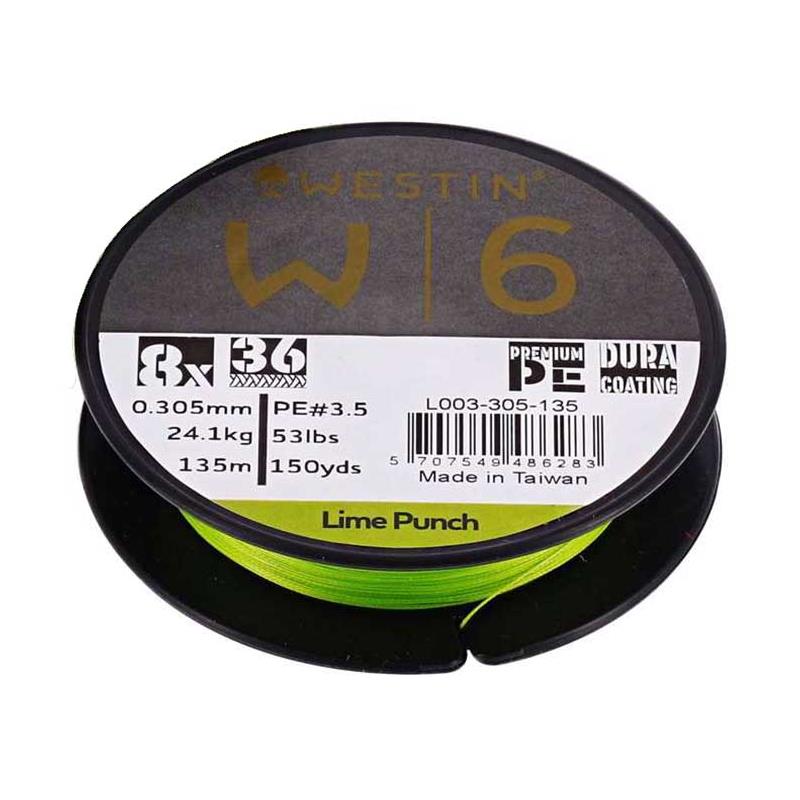 TRESSE WESTIN W6 8 BRAID LIME PUNCH - 300M - 28.5/100 - 20.1 - 300
