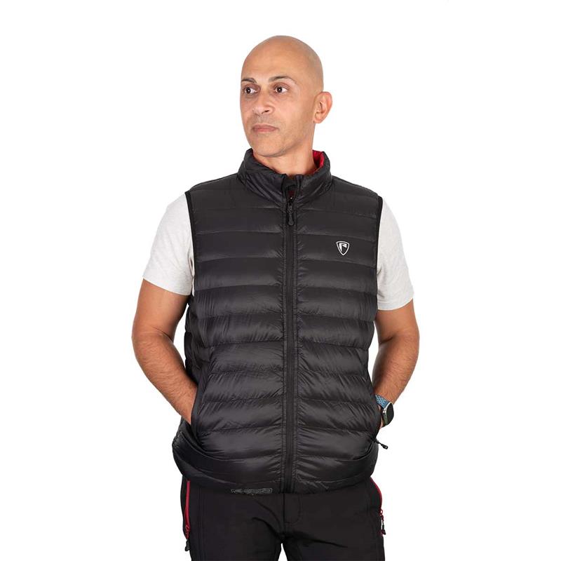 VESTE SANS MANCHE HOMME FOX RAGE PRO SERIES REVERSIBLE LIGHTWEIGHT QUILTED GILET - NOIR/ROUGE - Noir-Rouge - M