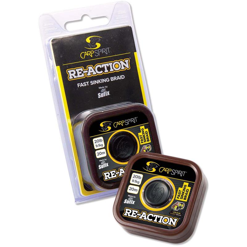 TRESSE À BAS DE LIGNE CARP SPIRIT REACTION CAMO - 20M - 6.8 - 20 - 15