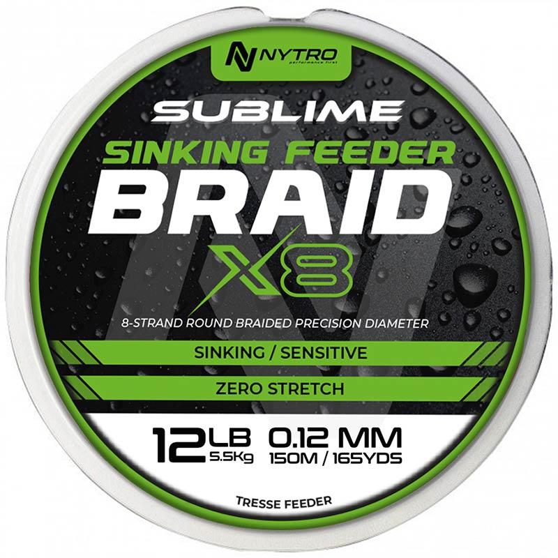 TRESSE NYTRO SUBLIME X8 SINKING FEEDER BRAID - 150M - Marron - 12/100 - 5.9 - 150